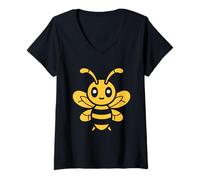Donna Cute Little wasp Funny Minimalist Simple wasp Maglietta con Collo a V