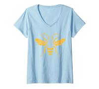 Donna Cute Little wasp Funny Minimalist Simple wasp Maglietta con Collo a V
