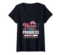 Donna Cute Nurses Gift Nurse in Progress Nursing School for Women Maglietta con Collo a V