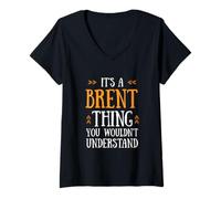 Donna Cute Orange It's A Brent Thing You Wouldn't Understand Maglietta con Collo a V