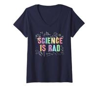 Donna Cute Science Is Rad STEM Crew Teacher Think Stud Tech Maglietta con Collo a V