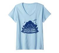 Donna Cute Sleeping Cloud Nap Lover Naps Over Everything Maglietta con Collo a V