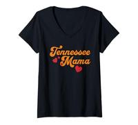 Donna Cute Vintage Tennessee Mama with Heart, Women's Maglietta con Collo a V