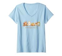 Donna Cutest Pumpkin Patch Pomerania Cani Autunno Maglietta con Collo a V