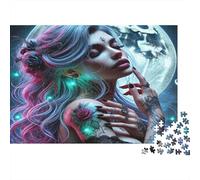 Donna Cyberpunk Puzzles 1000 Pezzi Carta riciclata per adulti Puzzle per adulti Impossibile difficile stimolante Gioco educativo Ottima idea regalo per la decompressione 38x26cm/1000pcs