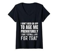 Donna Cybersecurity. Ingegnere di Rete. Sysadmin Shirt Maglietta con Collo a V