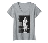 Donna Cyndi Lauper 80s Pop Star Live A Liverpool 1990 Maglietta con Collo a V