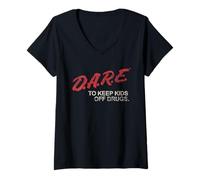 Donna D.A.R.E. Program Dare to Keep Kids off Drugs PSA Maglietta con Collo a V