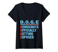 Donna D.O.G.E Department Of Government Efficiency Uomo Donna Maglietta con Collo a V