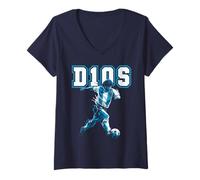 Donna D10S Diego Maradona Classic #10 "Dios Calcio Calcio Maglietta con Collo a V