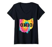 Donna da Donna, Ohio The State for Men, Bandiera dell'Ohio Maglietta con Collo a V