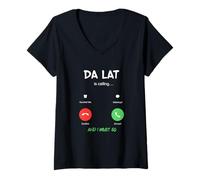 Donna da LAT Sta chiamando e Devo Andare in Vietnam in Viaggio Maglietta con Collo a V
