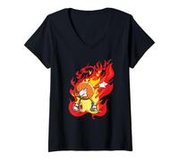 Donna Dabbing pallacanestro fuoco palla dab Maglietta con Collo a V
