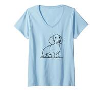 Donna Dachshund Salsicce Weiner Dog Love Maglietta con Collo a V
