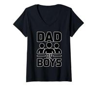 Donna Dad of Boys Maglietta con Collo a V