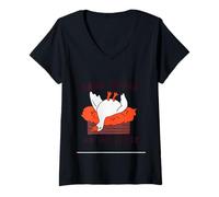 Donna Dada Goose On The Loose Divertente papà Maglietta con Collo a V