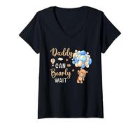 Donna Daddy Can Bearly Wait Bear Bear, Bebè, Genere Neutro Maglietta con Collo a V