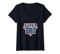 Donna Daddy Dad Tee Shirt, Happy Father's Day, Super Best Graphic Maglietta con Collo a V