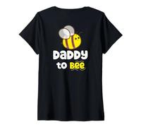 Donna Daddy-To-Bee Promosso a Padre Presto per Essere papà Arte sul Retro Maglietta con Collo a V
