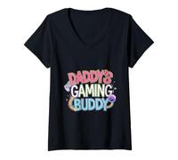 Donna Daddy's Gaming Buddy Giovane compagno di squadra ------ Maglietta con Collo a V