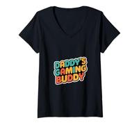Donna Daddy's Gaming Buddy Giovane compagno di squadra |---- Maglietta con Collo a V