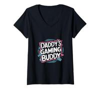 Donna Daddy's Gaming Buddy Giovane compagno di squadra ----- Maglietta con Collo a V