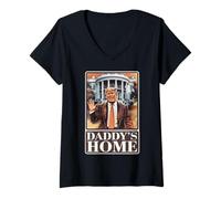 Donna Daddys Home Casa Bianca Trump riprende l'America Patriot USA Maglietta con Collo a V