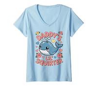 Donna Daddy's Lil' Squirter Funny Inappropriate Adult Humor Wale Maglietta con Collo a V