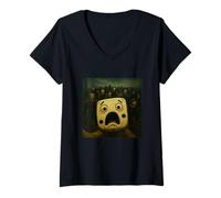 Donna Dado Selfie Zombies Apocalisse Umorismo Divertente Halloween Maglietta con Collo a V