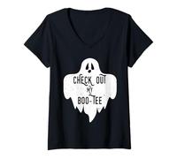 Donna dai un'occhiata al Costume di Halloween di My Boo Spooky Maglietta con Collo a V