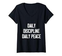 Donna Daily Discipline Daily Peace Maglietta con Collo a V