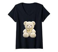 Donna Daisy Blossom Teddy Bear Forme Mania Maglietta con Collo a V