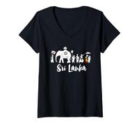 Donna Dalada Perahera Sri Lanka Festival Tee Art Kandy Travel Maglietta con Collo a V