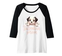Donna Dalmata Mamma Cane Dalmata Mamma Carino Cucciolo Maglia con Maniche Raglan