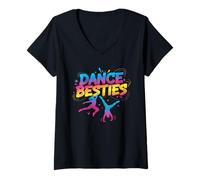 Donna Dance Besties Class Recital, Danza Classica, Hip Hop Tap, Migliore Amica Maglietta con Collo a V