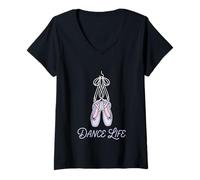 Donna Dance Life Ballerina Balletto Studio Performance Dancer Maglietta con Collo a V
