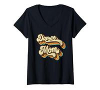 Donna Dance Mom Retro Anni '70 '60 Disco Dance Party Costume da Donna Maglietta con Collo a V