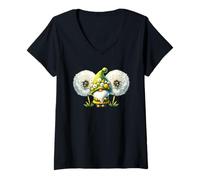 Donna Dandelion Flower Accessories For Women Cute Summer Gnome Maglietta con Collo a V