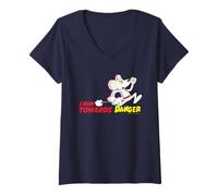 Donna Danger Mouse Corro Verso Danger Retro Maglietta con Collo a V