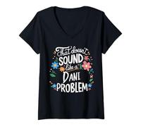 Donna Dani Personalized Cute Girls Dani Name Maglietta con Collo a V