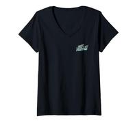 Donna Danny Phantom Front and Back Ghost Action Pose Cartoon Maglietta con Collo a V