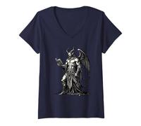 Donna Dantalion Custode di pensieri Illustrazione Maglietta con Collo a V
