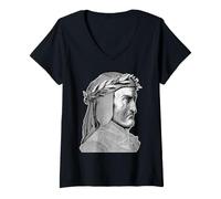 Donna Dante Alighieri Ritratto Gustave Dore Divina Commedia Maglietta con Collo a V