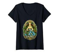 Donna Danu Celtic Madre Dea River Mitologia Arte Maglietta con Collo a V