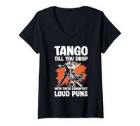Donna Danza del tango Maglietta con Collo a V
