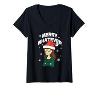 Donna Daria Merry Whatever Maglietta con Collo a V