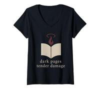 Donna Dark Romance Reader Villain Era Moralmente Grigio Libro Regalo Maglietta con Collo a V