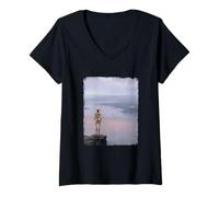 Donna Dark Surreal Art Death Pissing Skeleton Gothic Weird Humor Maglietta con Collo a V