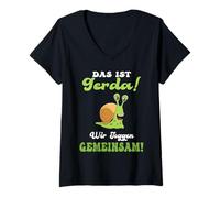 Donna Das Ist Gerda Wir Joggen Gemeinsam - Laufen Langsame Schneck Maglietta con Collo a V
