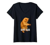 Donna Dat Ass Funny Cat Meme Adult Joke That Ass Meme Maglietta con Collo a V